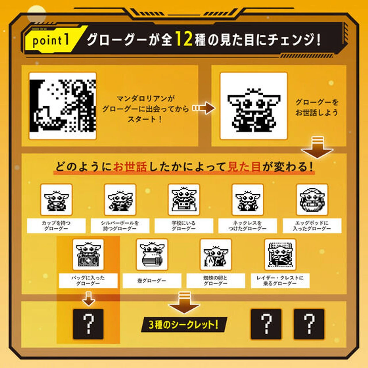 Bandai Star Wars Grogu Tamagotchi & Silicone Case Set Using The Force Ver. - Image 4